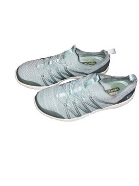 Skechers Women's Arya Memory Foam Wedge Slip On Sneakers - Light Blue, US 7